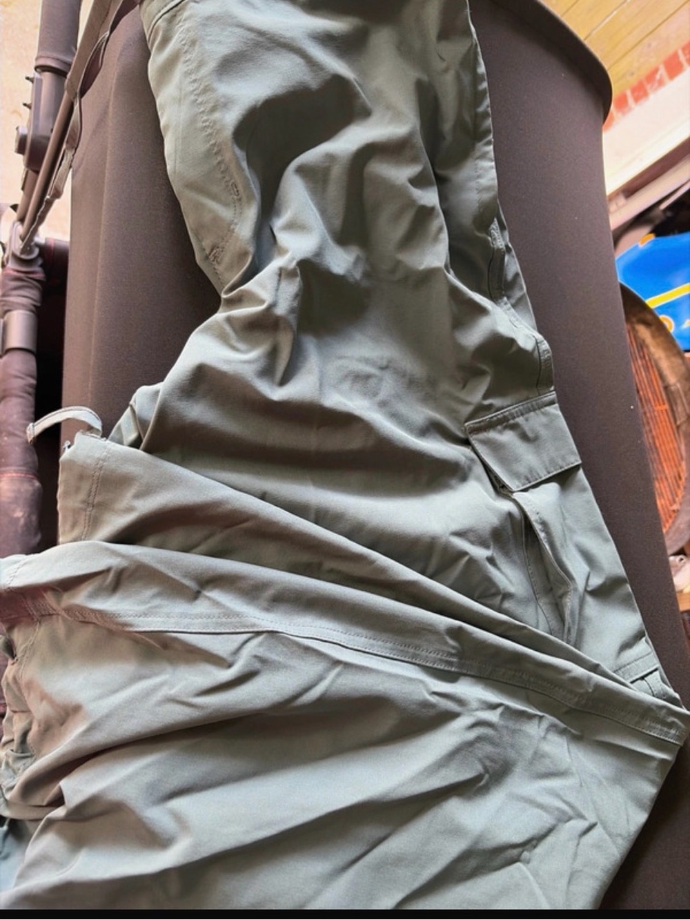 Straight-Leg Cargo Jumpsuit in Olive Green